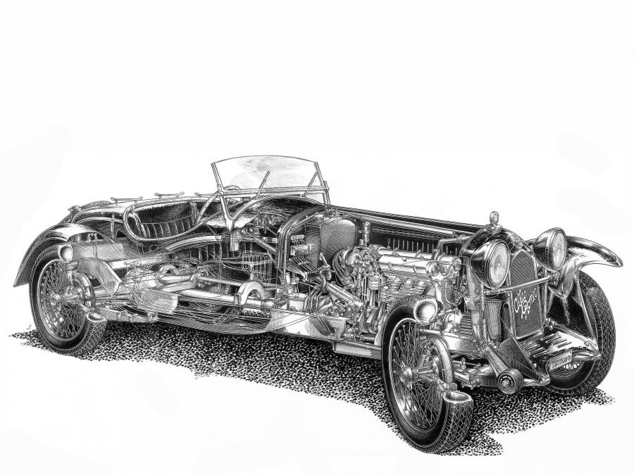 Схема Alfa Romeo 6C 1750 GS 1930 года  (фото 7 из 66)